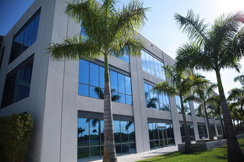 Edison Center side of the building full panel windows